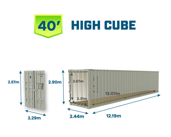 40HQ container size welltrans logistics shipping from china