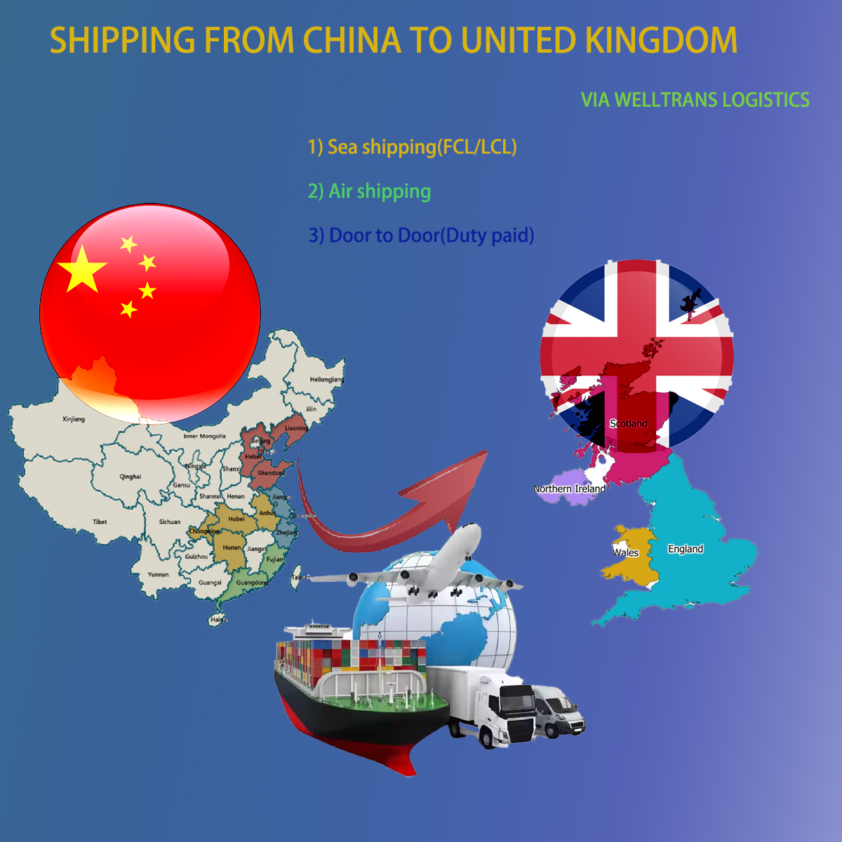 Shipping from China to UK