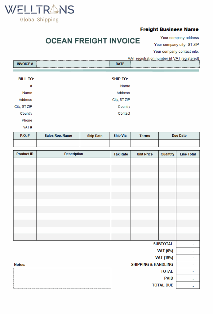 freight-invoice-welltrans freight invoice