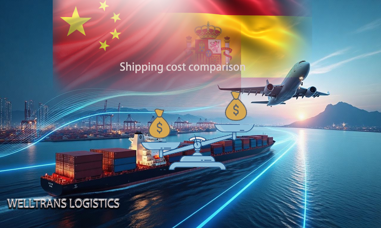 Shipping cost comparison from China to Spain