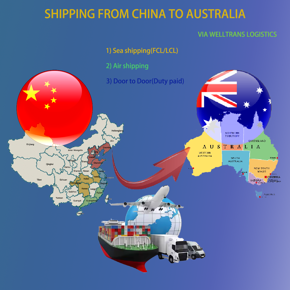 Shipping from China to Austrailia