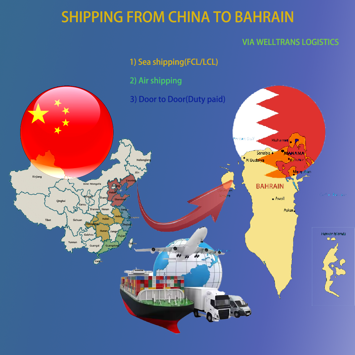 Shipping from China to Bahrain