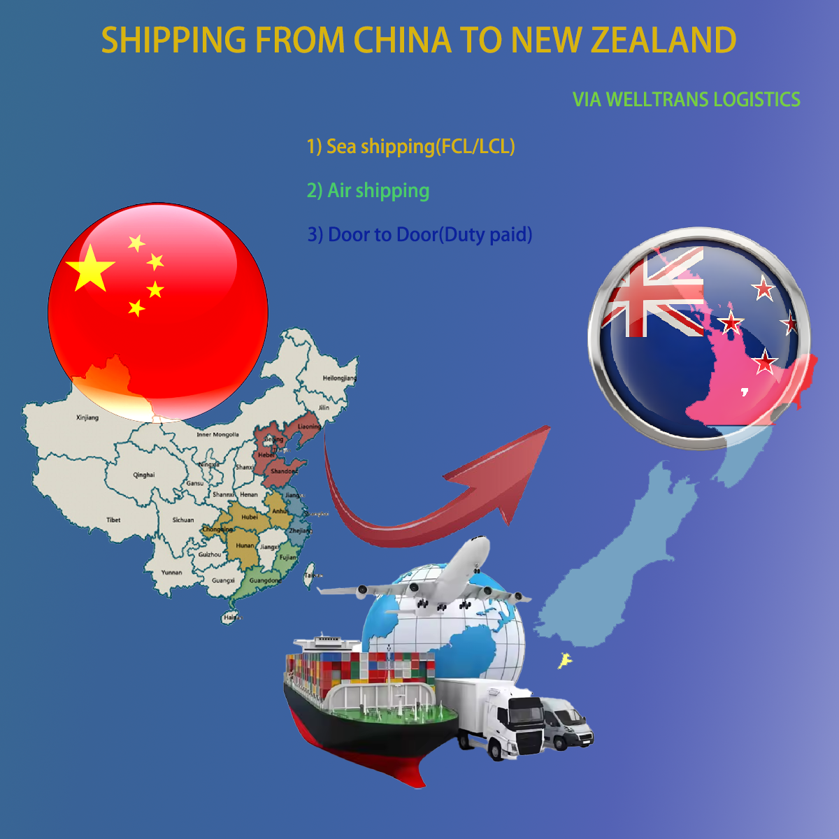 Shipping from China to New Zealand