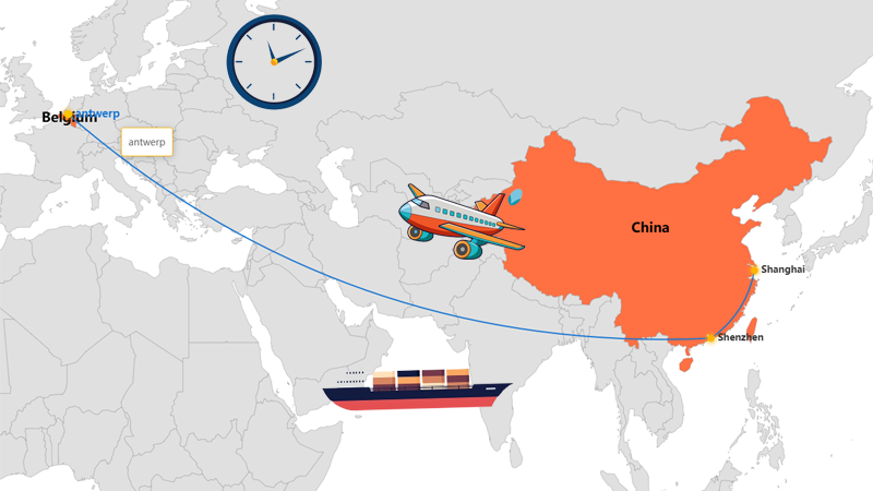 How Long Shipping From China To Belgium
