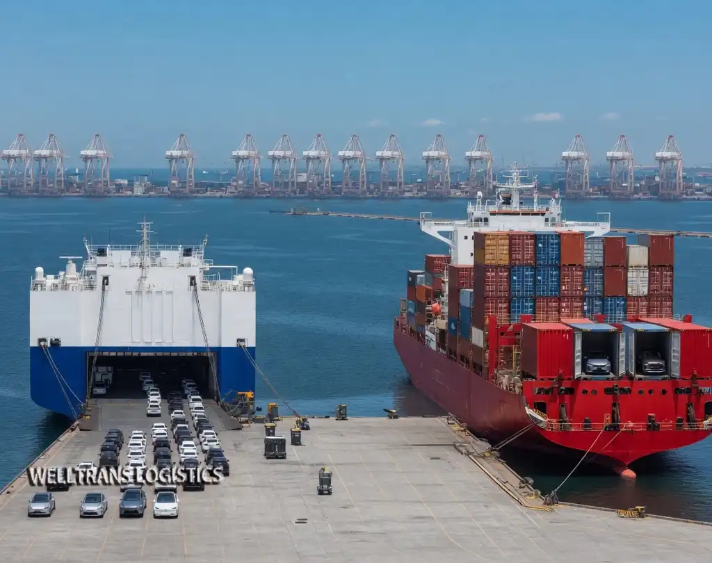 roro vessel loading vehicles for international car export from China