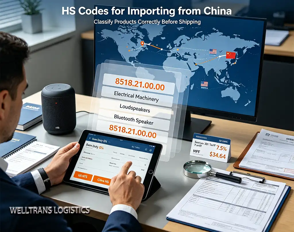 HS codes importing China